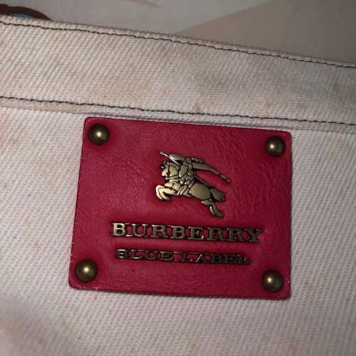 英國 BURBERRY LONDON BLUELABEL 日本製 正品 紅白色單肩袋 01227