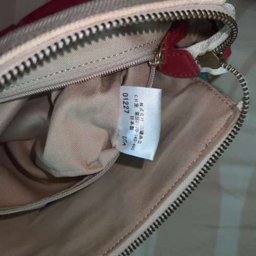 英國 BURBERRY LONDON BLUELABEL 日本製 正品 紅白色單肩袋 01227