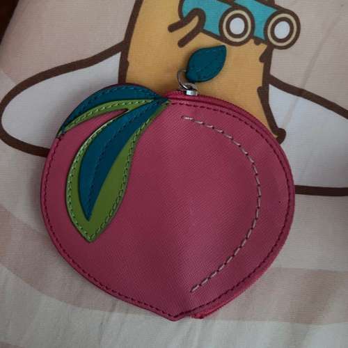 COACH PEACH ZIP COIN PURSE MULTI COLOR LEATHER 69537 正品 NEW YORK