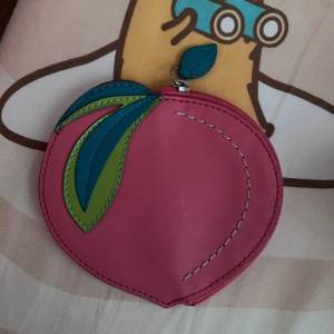 COACH PEACH ZIP COIN PURSE MULTI COLOR LEATHER 69537 正品 NEW YORK