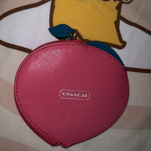 COACH PEACH ZIP COIN PURSE MULTI COLOR LEATHER 69537 正品 NEW YORK