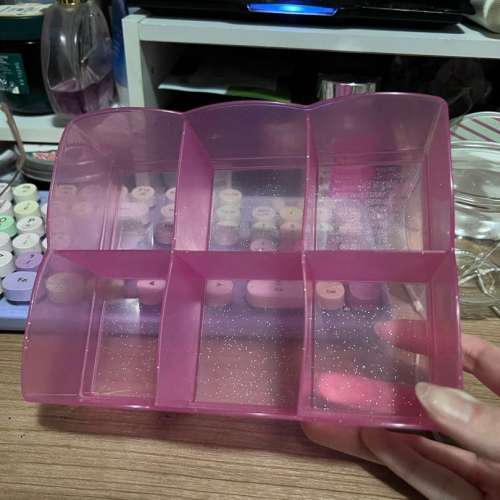 粉紅色 六格 日本 抽屉 收纳盒 分隔整理 神器 aeon