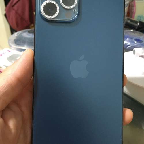 95%新I Phone 12 pro max 藍色iOS 16.1.2（256GB)