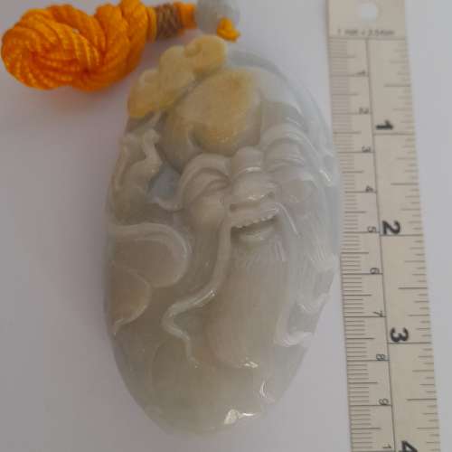 翡翠A玉長約三點五吋壽星公手把件，好工圓滑好手感。原價每個1380,現減售880元。兩...