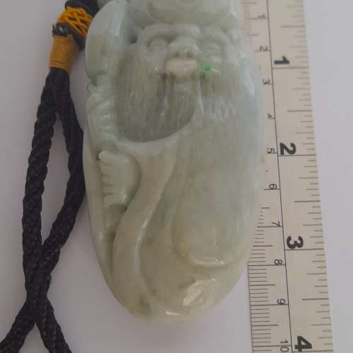 翡翠A玉長約三點五吋壽星公手把件，好工圓滑好手感。原價每個1380,現減售880元。兩...