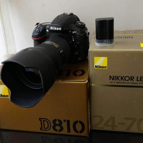 NIKON D810 機身 + NIKON 24-70mm F2.8 鏡頭 + 原廠後備電 + NIKON DK-17M eye cup