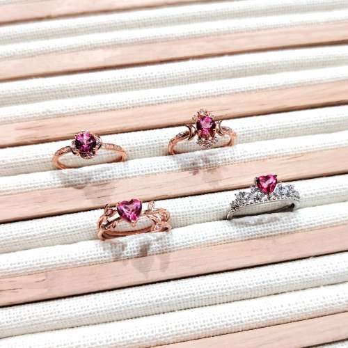 純銀粉紅托帕石戒指 Sterling Silver Pink Topaz Ring With Rose Gold Plated