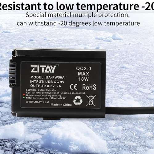 ZITAY Dummy Battery For Sony NP-FW50 with USB Adapter (假電池)