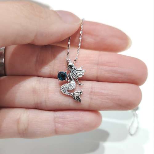 純銀藍托帕石戒指頸鍊套裝 Sterling Silver Blue Topaz Jewelry Set (Ring & Neckl...