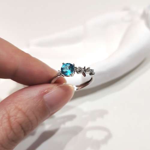 純銀藍托帕石耳環戒指套裝 Sterling Silver Blue Topaz Jewelry Set (Earring & Ring)