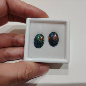 三層夾層澳寶散石1對(未經鑲嵌) Opal Triplet Loose Stone 1 Pair