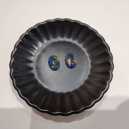 三層夾層澳寶散石1對(未經鑲嵌) Opal Triplet Loose Stone 1 Pair