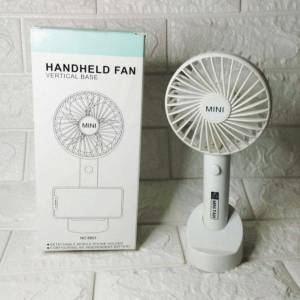 全新行貨勁大風Mini Handheld Fan USB 充電4”手提風扇+手機座 白色