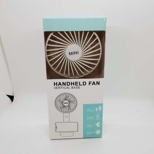 全新行貨勁大風MINI HANDHELD FAN 4寸USB充電手機座風扇 白色