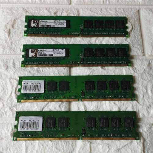 95%新行貨Kingston,Ncp DDR2 555 1gb Ram包4pcs