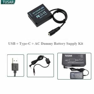 TUSAR USB + Type-C + Pro AC Dummy Battery Supply Kit For LEICA BP-DC15 / BPDC15