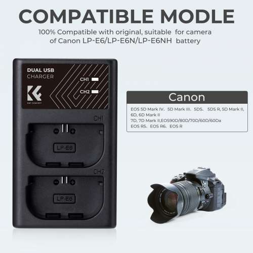 K&F CONCEPT LP-E6NH Lithium-Ion Battery  代用鋰電池
