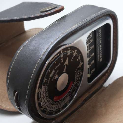 Weston Master III 美國製造 產於1956年 古董測光表 連原庒真皮硬身牛皮套