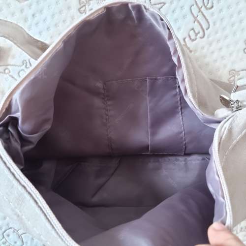 全新米色餃子包 休閒斜跨包 斜孭袋 側背袋 簡約韓版帆布包 郵差包 單肩包