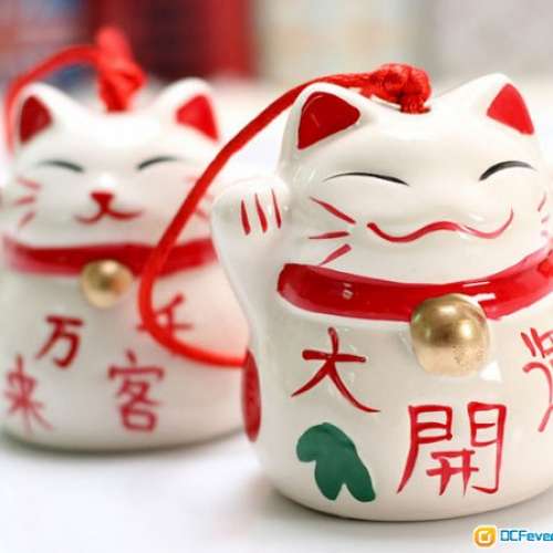 全新日式風格zakka彩繪招財貓陶瓷風鈴 創意陶瓷風鈴 風鈴掛飾 車飾掛件 風鈴 大開運...