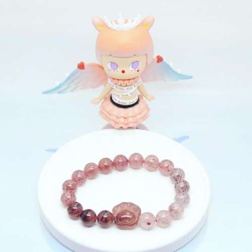 清貨特價-漸變草莓晶貓爪設計款手鏈 Strawberry Quartz Styled Bracelet