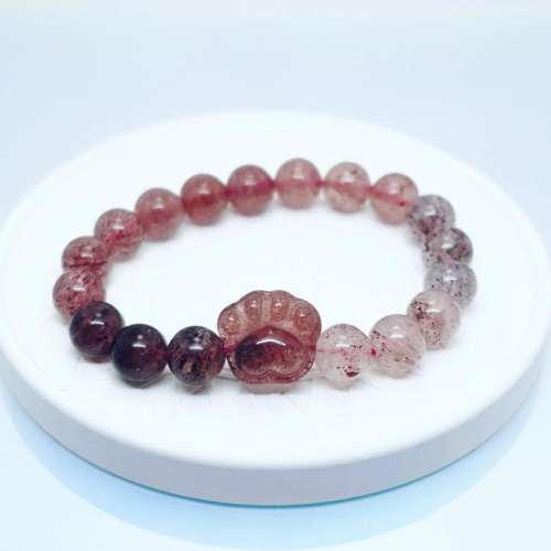 (不設面交)漸變草莓晶貓爪設計款手鏈 Strawberry Quartz Styled Bracelet