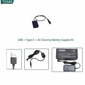 TUSAR USB + Type-C + Pro AC Dummy Battery Supply Kit For SONY NP-FW50