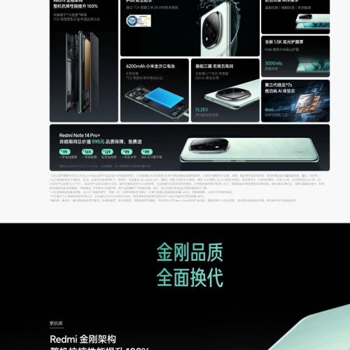 小米 紅米 Redmi Note 14 Pro+（ 16+512） 國行版 黑色現貨 China version model