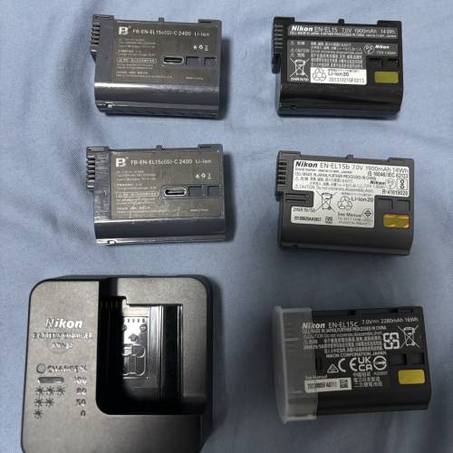 Nikon en-el 15 en-el 15c電池5粒 連原廠mh-34 快速充電器