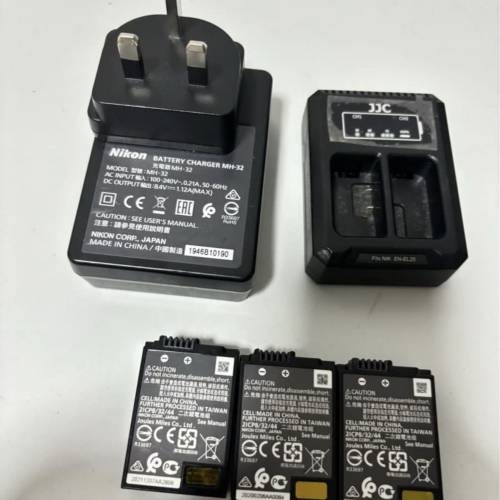 Nikon en-el25原廠電池3粒、mh-32叉電器