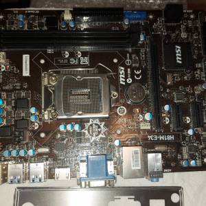 MSI H81M-E34 SOCKET 1150 主板 + 背板 ONLY