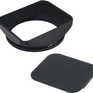HAOGE LH-B67T 67mm Square Metal Screw-in Mount Lens Hood With Cap For Fujifilm
