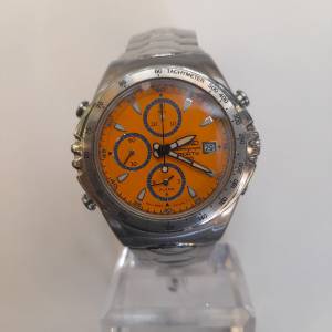 Rarest Vintage Seiko 7T32-6H60 Guigiaro Sportiva Orange Dial Alarm Chroinograph
