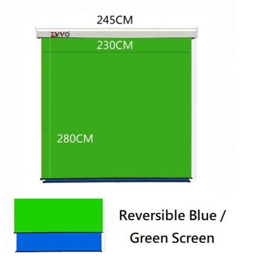 Wall / Ceiling Mount Chromakey Reversible Blue / Green Screen Background 02