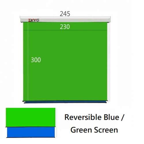 Wall / Ceiling Mount Chromakey Reversible Blue / Green Screen Background 02