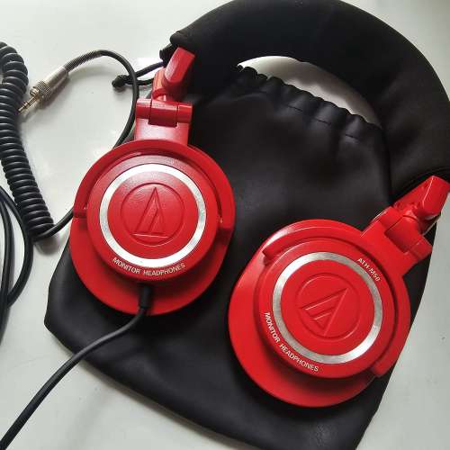 鐵三角 ATH-M50 紅色限量版 可摺收納