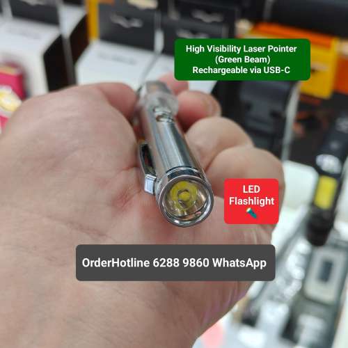 高能見度綠激光筆/LED電筒 High Visibility Laser Pointer 100mW/LED Flashlight. ...