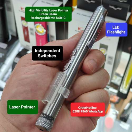 高能見度綠激光筆/LED電筒 High Visibility Laser Pointer 100mW/LED Flashlight. ...