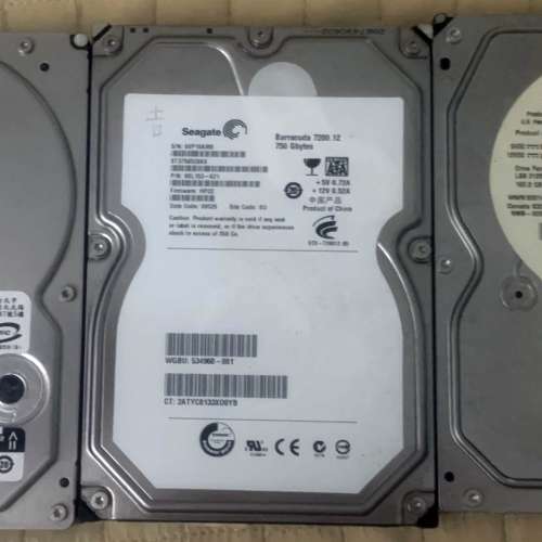 Seagate 750GB + HITACHI 250GB + WD 160GB 3.5" SATA 硬盤 Hardisk 清屋出售 三隻...