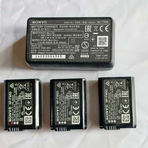 SONY BC-TRW、NP-FW50 原廠充機 (買1充機送3電池) RX-10 6100 6400