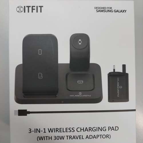 全新 ITFIT 三合一無線充電板 (With 30W Travel Adapter) Z-EX23 充電器