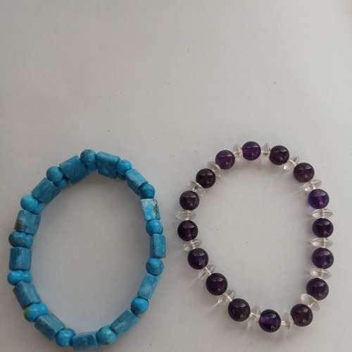 .一手六條雜石手串，清理古舊存貨六條共售300元。 no.D10.6.25