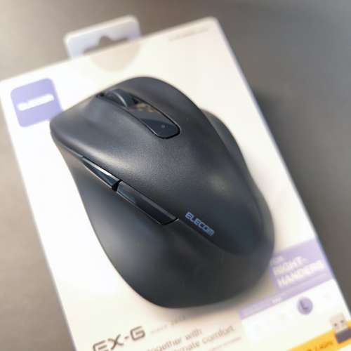 100%正常 日本 Elecom EX-G 減輕疲勞2.4GHz靜音無線滑鼠 (L-Size)