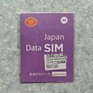 Japan 日本 8days/30GB data sim Docomo 4G network 日本上網卡 數據卡