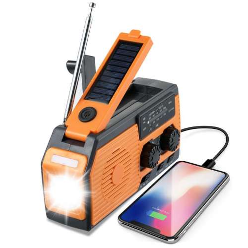 5000mah太陽能手搖充電美國NOAA收音機 帶手電筒閱讀燈