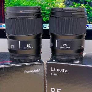 L-mount 大光圈旅行孖寶 Lumix S24 f1.8 及 S85 f1.8 (99%新淨)