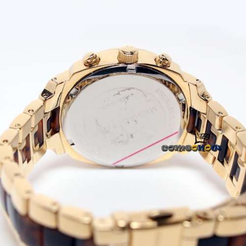 Michael Kors Women's 'MK5306 Glitz Chronograph' Tortoise Resin Goldtone Watch