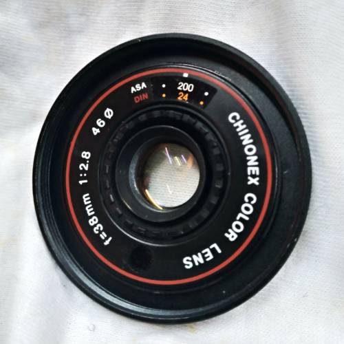 日本 38mm f2.8  chinonex color Lens ,由Chinon小型 菲林機拆下