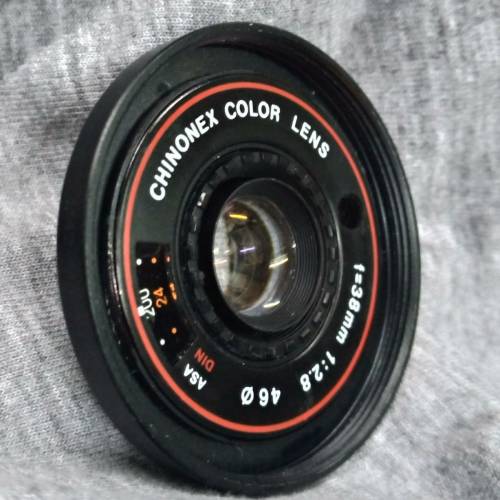 日本 38mm f2.8  chinonex color Lens ,由Chinon小型 菲林機拆下