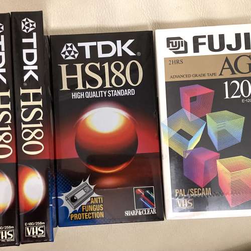 全新 TDK 及 Fuji VHS 錄影帶 四盒